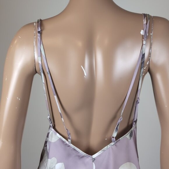3/$20 La Vie En Rose Satin Floral Cami Nightgown Babydoll Lingerie Slip Dress - Picture 7 of 14